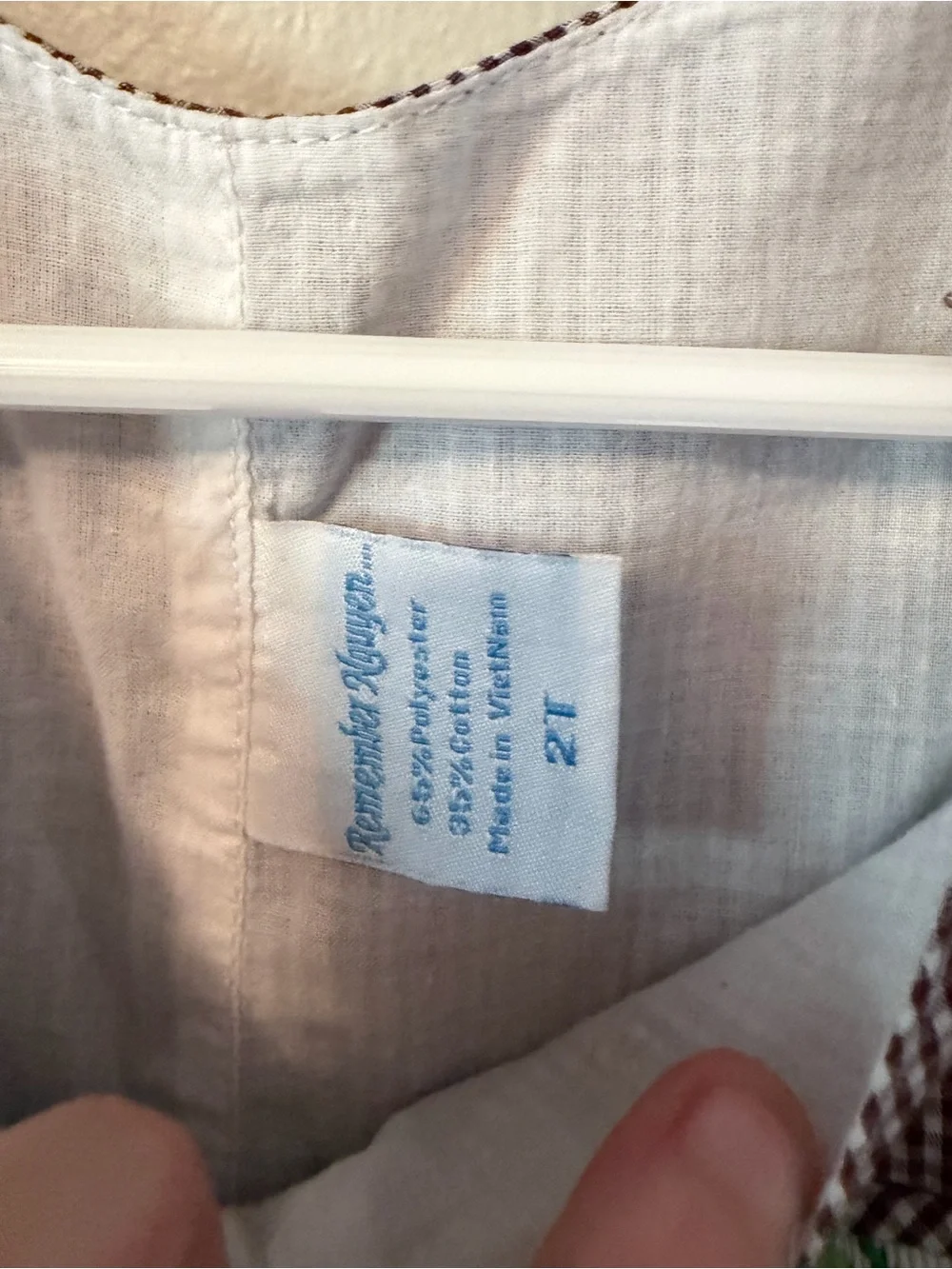 Remember Nguyen Smocked Brown Gingham Boys' Shortall with Animal Scene